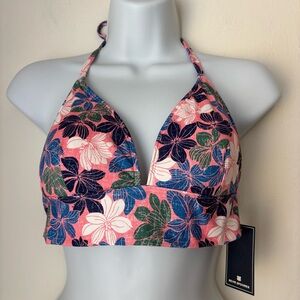 Reyn Spooner On My Lanai Tie Back Cup Bra Swim Top Size Medium NEW Pink Floral